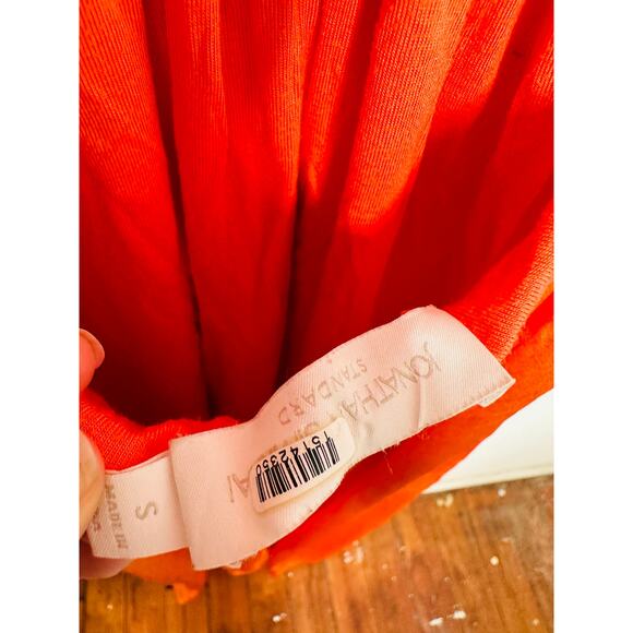 JONATHAN SIMKHAI Orange Jersey A-Line Open Tie Back V-Neck Hayes Dress sz Small - Picture 8 of 16